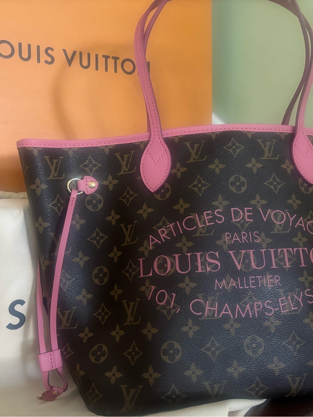 Louis Vuitton Neverfull MM Ikat Flower Monogram Canvas Tote – 100% Authentic